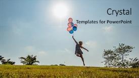  Presentation with ballet - Slide deck enhanced with female ballet dancer holding balloons background and a light blue colored foreground