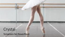  Presentation with ballet - Slide deck with female ballet dancer keep background and a light gray colored foreground