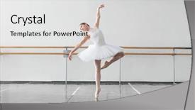  Presentation with ballet - Colorful presentation design enhanced with female ballet dancer keep backdrop and a light gray colored foreground