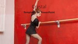  Presentation with ballet - Audience pleasing presentation consisting of female ballet dancer performing at barre backdrop and a red colored foreground