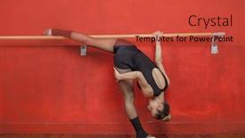  Presentation with ballet - Slides having female ballet dancer practicing at bar in studio background and a red colored foreground