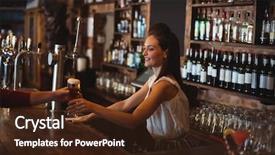  Presentation with beer bar pub tap counter - Beautiful slides featuring female bar tender giving glass backdrop and a wine colored foreground