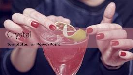  Presentation with bartender - Cool new theme with female bartender is adding citrus zest to cocktail toned image backdrop and a coral colored foreground