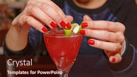  Presentation with bartender - Cool new presentation design with female bartender is adding lime zest to cocktail backdrop and a tawny brown colored foreground