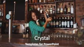  Presentation with bartender - Presentation design consisting of female bartender mixing a cocktail background and a tawny brown colored foreground