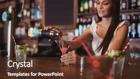  Presentation with bartender - Amazing theme having female bartender pouring cocktail drink backdrop and a tawny brown colored foreground