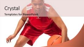  Presentation with basketball female - Audience pleasing slide set consisting of female basketball player studio shot backdrop and a lemonade colored foreground