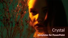  Presentation with nature art - Presentation theme having female-beauty-and-nature-art background and a wine colored foreground