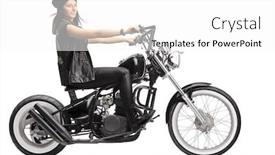  Presentation with custom - PPT theme featuring female-biker-on-a-custom background and a white colored foreground