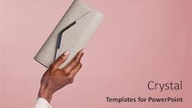  Presentation with black female - PPT layouts consisting of female-black-hand-holding-elegant and a coral colored foreground