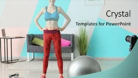  Presentation with blogger - Amazing slide deck having female blogger recording sports video backdrop and a  colored foreground