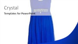 Presentation with mannequin - PPT theme enhanced with female blue sundress on mannequin background and a white colored foreground