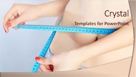  Presentation with measurement - PPT theme enhanced with female body with a measurement tape background and a lemonade colored foreground