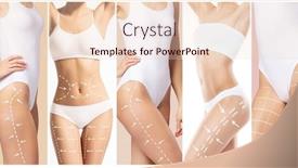  Presentation with body fat - PPT theme having female-body-with-the-drawing background and a lemonade colored foreground