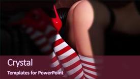  Presentation with keyhole - Slides enhanced with female body woman in stripe background and a tawny brown colored foreground