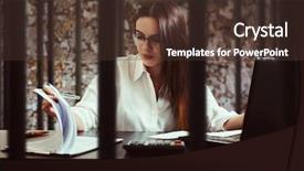  Presentation with accounting - Colorful PPT theme enhanced with female-bookkeeper-illegal-accounting-concept backdrop and a tawny brown colored foreground