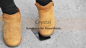  Presentation with crushing - Amazing PPT layouts having female-boots-crushing-a-mobile backdrop and a coral colored foreground