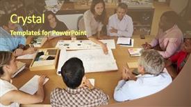  Presentation with architects - Theme consisting of female boss leading meeting background and a tawny brown colored foreground