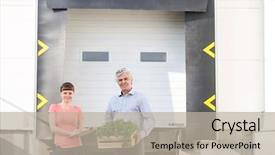  Presentation with nursery plant - Amazing presentation theme having female botanist against plant nursery backdrop and a mint green colored foreground