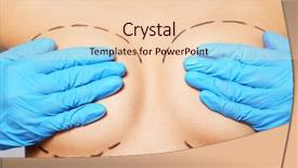  Presentation with rubber gloves - Amazing PPT theme having  backdrop and a  colored foreground