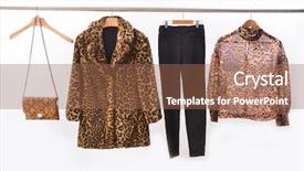  Presentation with elementary school career day and technology and black female - Cool new PPT theme with female brown leopard pattern coat backdrop and a tawny brown colored foreground