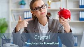  Presentation with accountant - Cool new theme with female businesswoman boss accountant working in the office backdrop and a ocean colored foreground