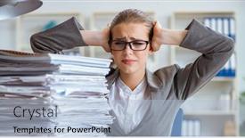  Presentation with accountant - Theme with auditor - female businesswoman boss accountant working background and a light blue colored foreground