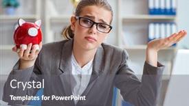  Presentation with accountant - Cool new PPT layouts with female businesswoman boss accountant working in the office backdrop and a gray colored foreground