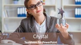  Presentation with accountant - PPT theme having female-businesswoman-boss-accountant-working background and a coral colored foreground