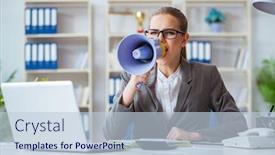  Presentation with accountant - Slide set consisting of female businesswoman boss accountant working in the office background and a lemonade colored foreground