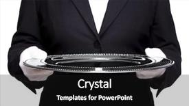  Presentation with butler - Colorful slides enhanced with family fireside - young father and his two backdrop and a violet colored foreground