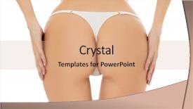  Presentation with female - Audience pleasing slide deck consisting of female butt white background backdrop and a coral colored foreground