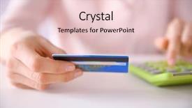  Presentation with cyber credit card crime - Amazing presentation theme having female calculate with credit card backdrop and a lemonade colored foreground