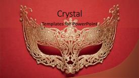 Presentation with carnival - Amazing PPT layouts having female carnival golden mask backdrop and a red colored foreground