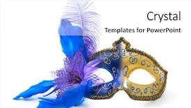  Presentation with masquerade mask - Theme enhanced with female carnival or masquerade mask background and a white colored foreground