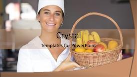  Presentation with chef - Cool new slide deck with female chef holding a basket backdrop and a  colored foreground