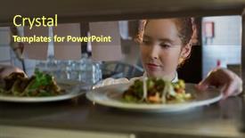  Presentation with order - Slide set featuring female-chef-reading-order background and a tawny brown colored foreground