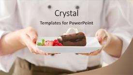  Presentation with female security officer - Beautiful theme featuring female chef with tasty dessert backdrop and a light gray colored foreground