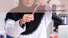  Presentation with rat in lab - Slide deck enhanced with female-chemist-in-hijab-working background and a coral colored foreground
