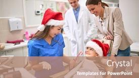  Presentation with christmas holidays - PPT layouts enhanced with female-child-at-dentist-during background and a coral colored foreground