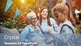  Presentation with mom - Beautiful PPT theme featuring female-child-with-mom backdrop and a seafoam green colored foreground