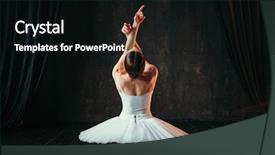  Presentation with performer - Colorful presentation enhanced with female classical ballet performer sitting backdrop and a black colored foreground