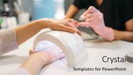  Presentation with vitamin c gel - Cool new PPT theme with female client dries gel varnish backdrop and a lemonade colored foreground