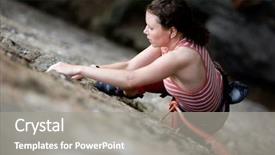  Presentation with rock climber - Audience pleasing presentation theme consisting of depth of field is used backdrop and a gray colored foreground