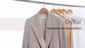  Presentation with formal jacket - Beautiful slide set featuring female-closeup-two-business-formal backdrop and a light gray colored foreground