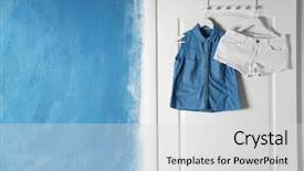  Presentation with clothes - Audience pleasing slides consisting of female clothes hanging on door backdrop and a  colored foreground