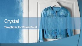  Presentation with clothing wooden clothes hanger object - Amazing theme having female clothes hanging on door backdrop and a teal colored foreground