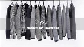  Presentation with different - Slide deck consisting of female clothes of different coat background and a  colored foreground