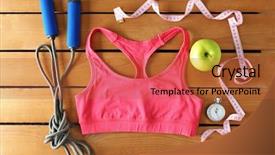  Presentation with internship medical equipment - Audience pleasing slide deck consisting of female clothing equipment and apple backdrop and a red colored foreground