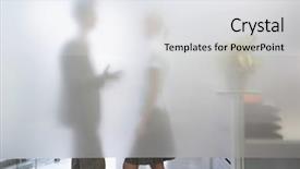  Presentation with worker - Slides having female colleague behind translucent background and a white colored foreground